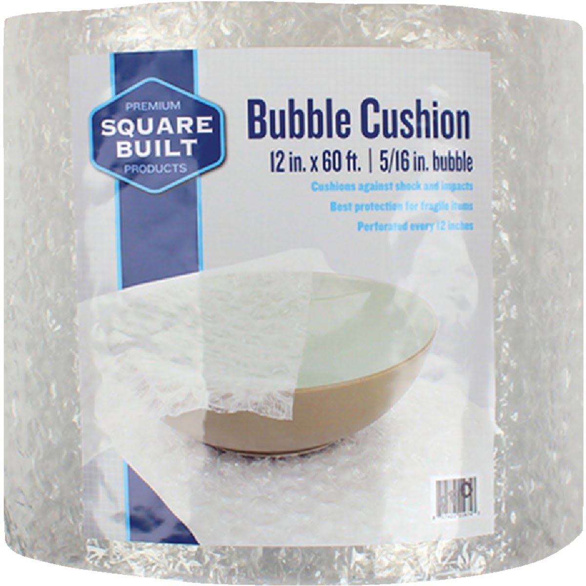 Clear bubble cushion wrap roll with 5/16 inch bubbles for fragile item protection in home improvement and under $50 collections