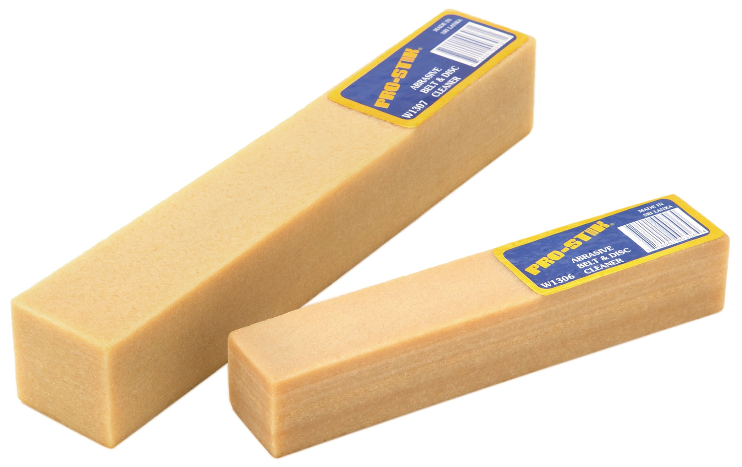 Pair of yellow PRO-STIK belt cleaning blocks for maintaining sanding belts in woodworking tool accessories under $50