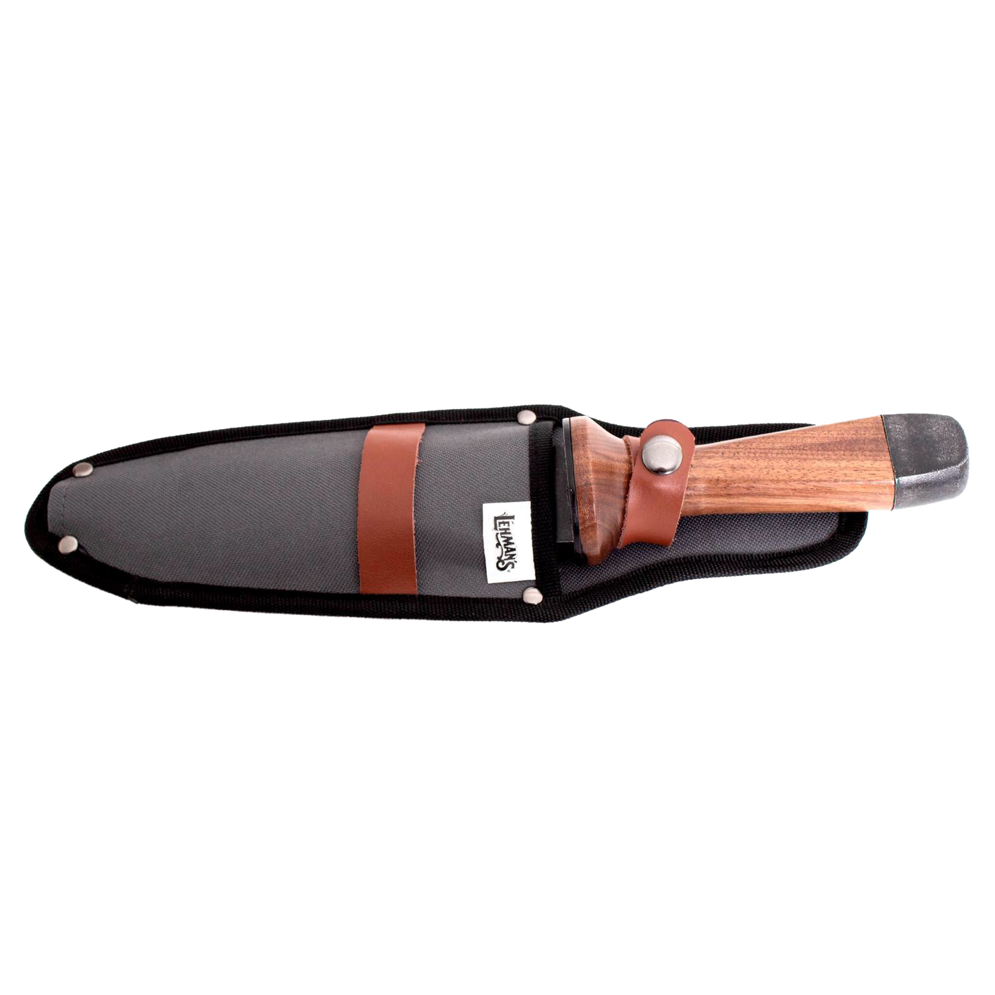 Garden hand tool with wooden handle and protective black sheath, suited for outdoor and woodworking tasks under $50 collections
