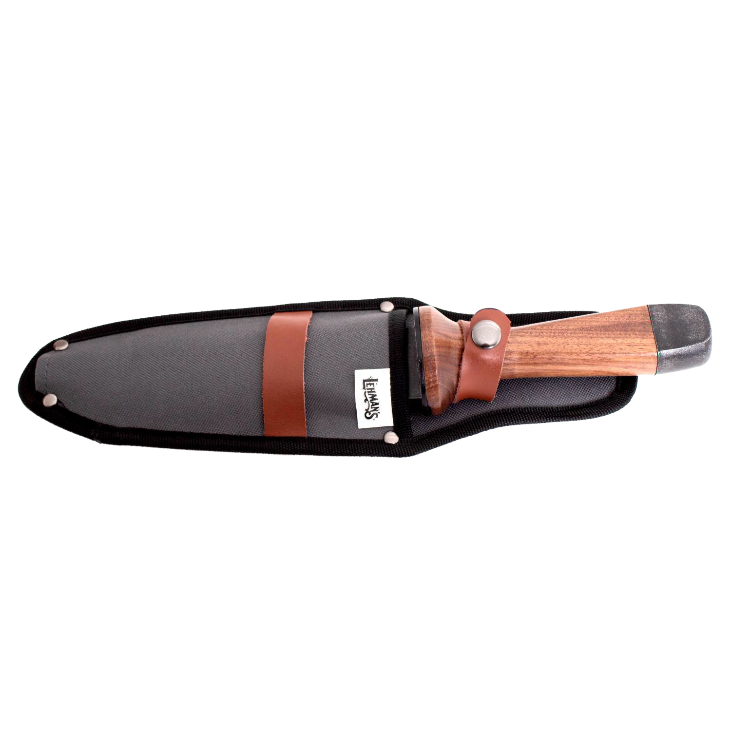Garden hand tool with wooden handle and protective black sheath, suited for outdoor and woodworking tasks under $50 collections