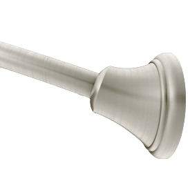 Brushed nickel curved tension shower rod for bathroom accessories and home improvement under $100