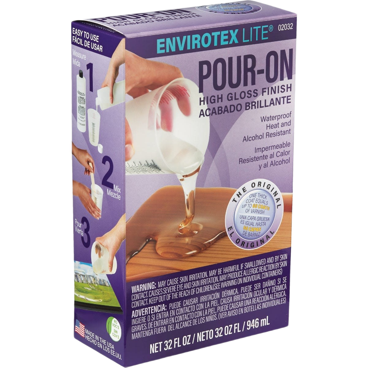 Envirotex Lite two-part pour-on high-gloss finish for wood sealing and home improvement projects under $50