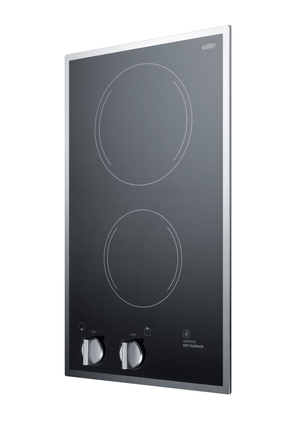 12" Wide 220/240V 2-Burner Radiant Cooktop
