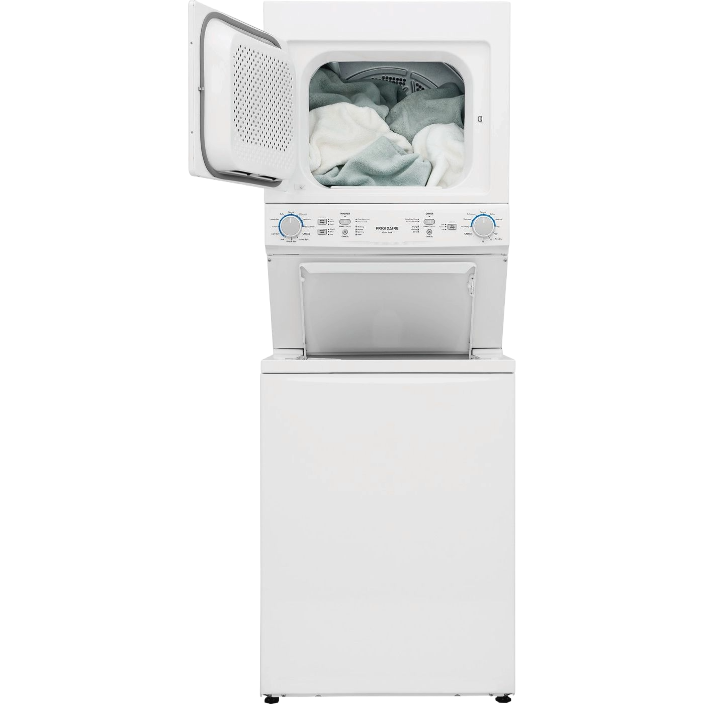 Electric Long Vent Stacked Laundry Center - 3.9 Cu. Ft Washer and 5.5 Cu. Ft. Dryer