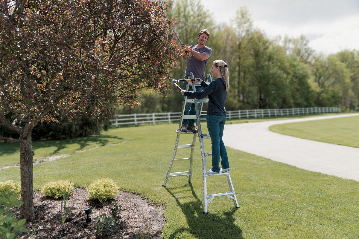 Werner Aluminum Multi-Position Telescoping Ladder with 300 lb. Load Capacity, 17 ft.