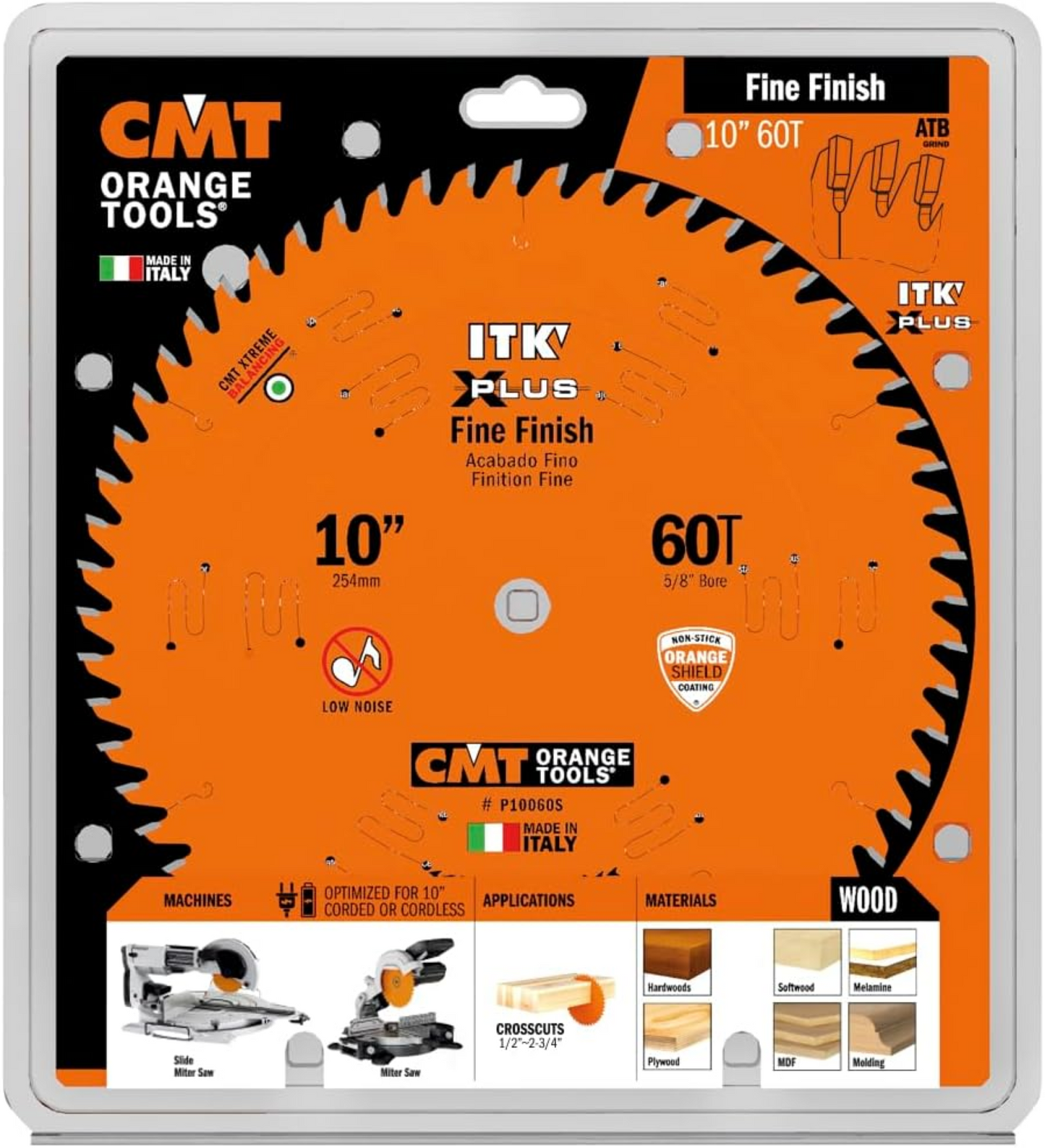 CMT Orange Tools 10" 60T Itk-Xplus® Finish Sliding Compound Saw Blade
