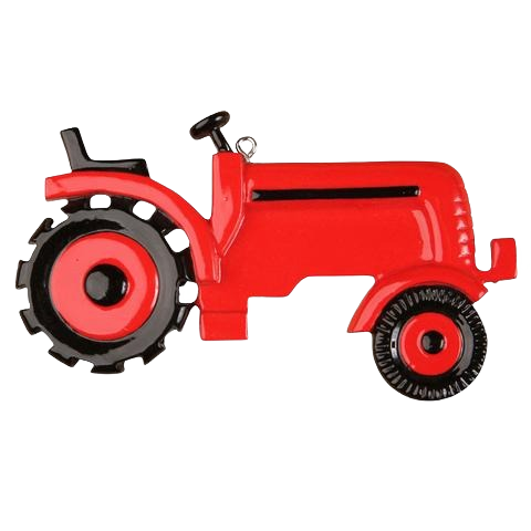 Red tractor holiday ornament with black accents for Christmas Ornaments & Tree Decorations under $50 collection