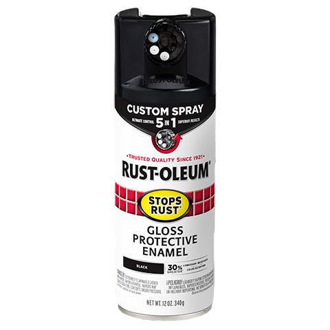 Gloss black enamel spray can with rust-stopping formula for home improvement and paint supplies under $50