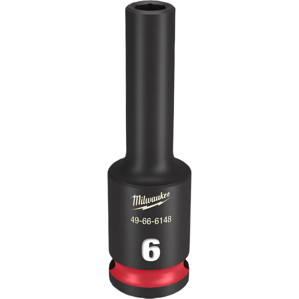Black 6-mm deep 6 point impact socket for 3/8 inch drive hand tools in Milwaukee woodworking collections under $50