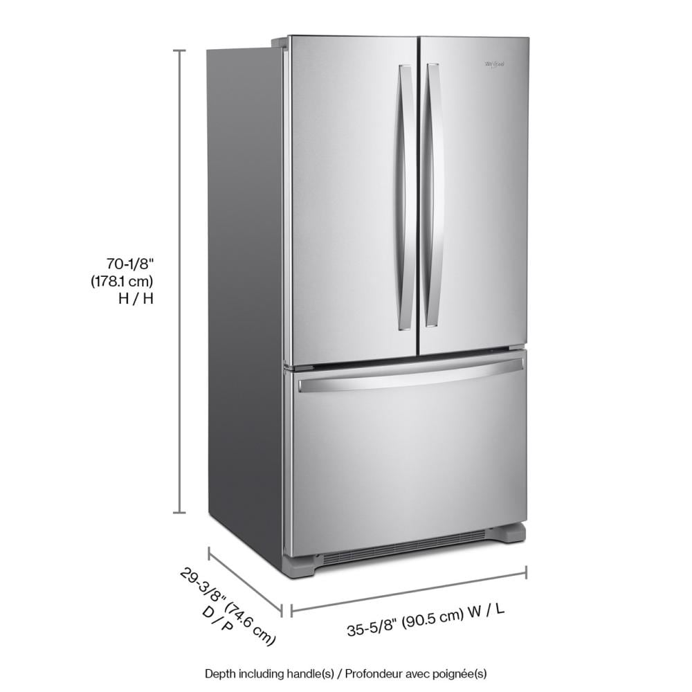 36-Inch Wide Counter-Depth French Door Bottom Mount Refrigerator - 20 cu. ft.