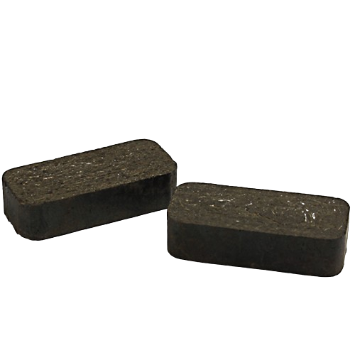 Pair of rectangular dark brake pads designed for replacement use in tools and home improvement equipment