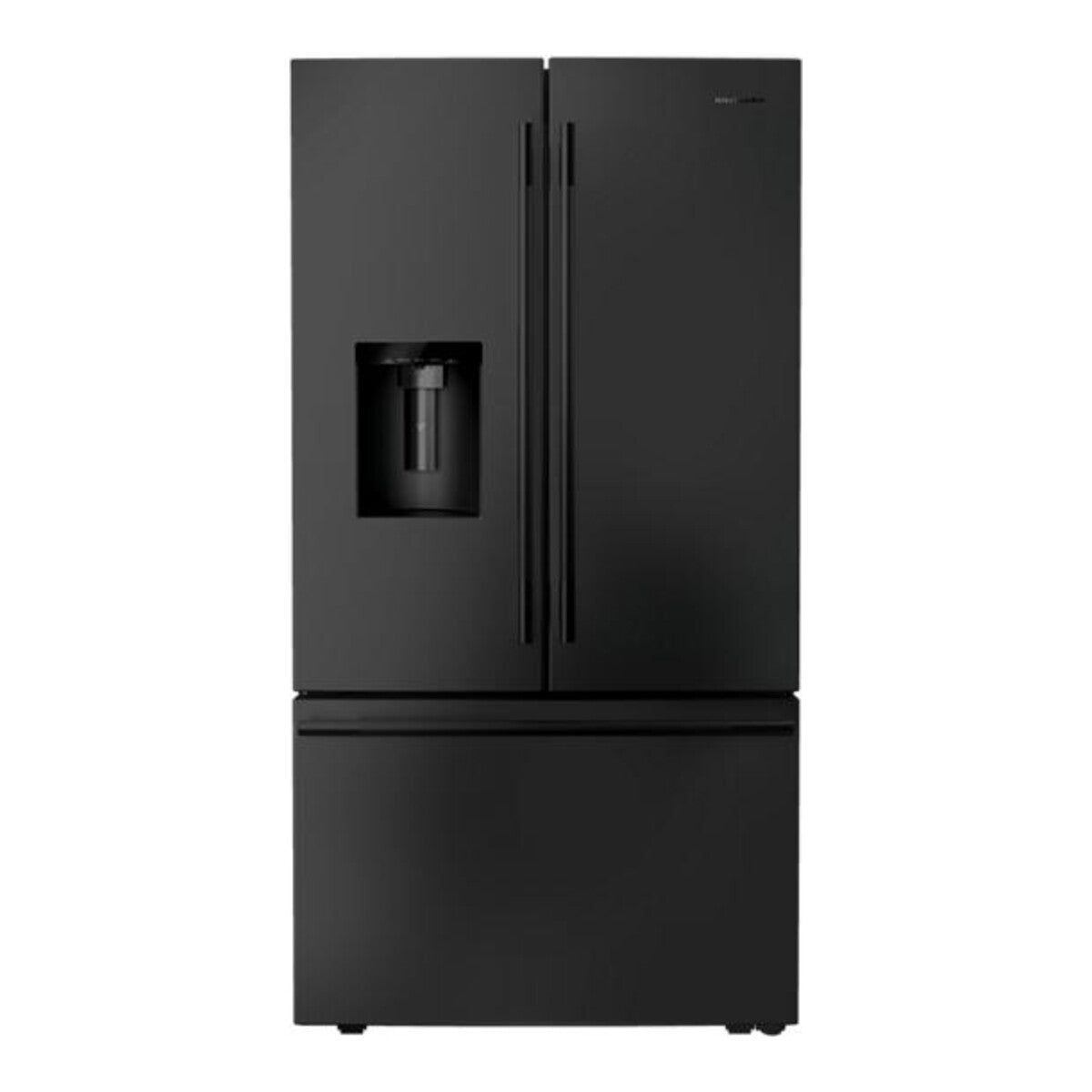 30 Cu. Ft. 36-Inch French Door Refrigerator with Exterior Water and Ice Dispenser and Wood-Look Sliding Tray in Black Ore