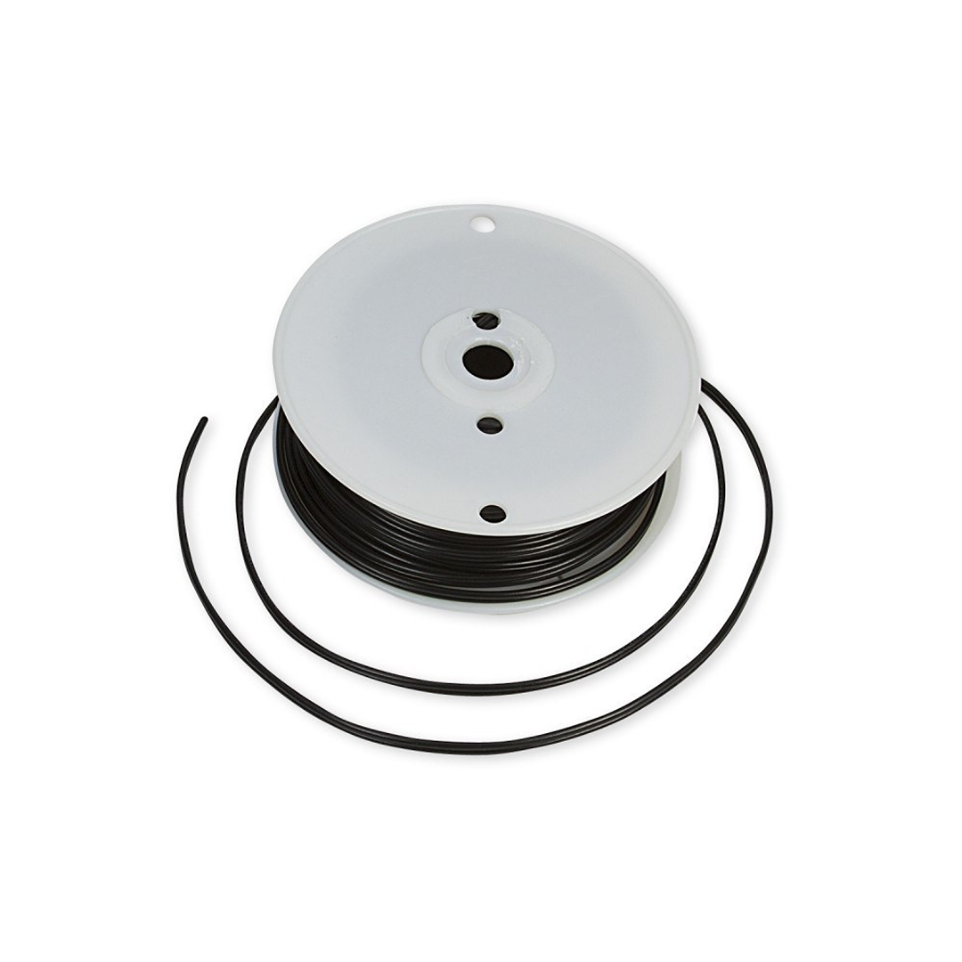 Roll of black LED wiring on a white spool for home improvement and electrical projects.