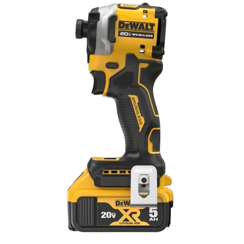 Compact yellow and black cordless impact driver with brushless motor and 20V lithium-ion battery for tools and home improvement tasks