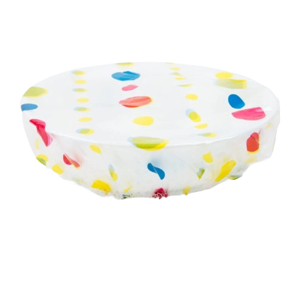 Stretchable food bowl cover with colorful dot pattern for kitchenware and food storage under $50 collections