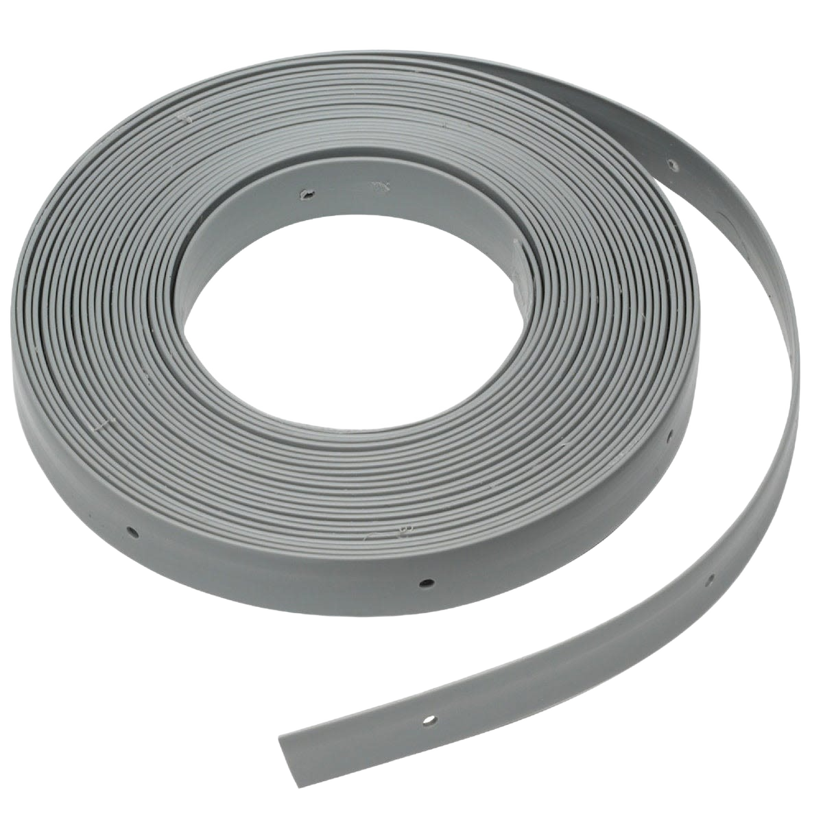 Flexible gray plastic hanger strap with pre-punched holes for plumbing supports in Under $50 accessories collection
