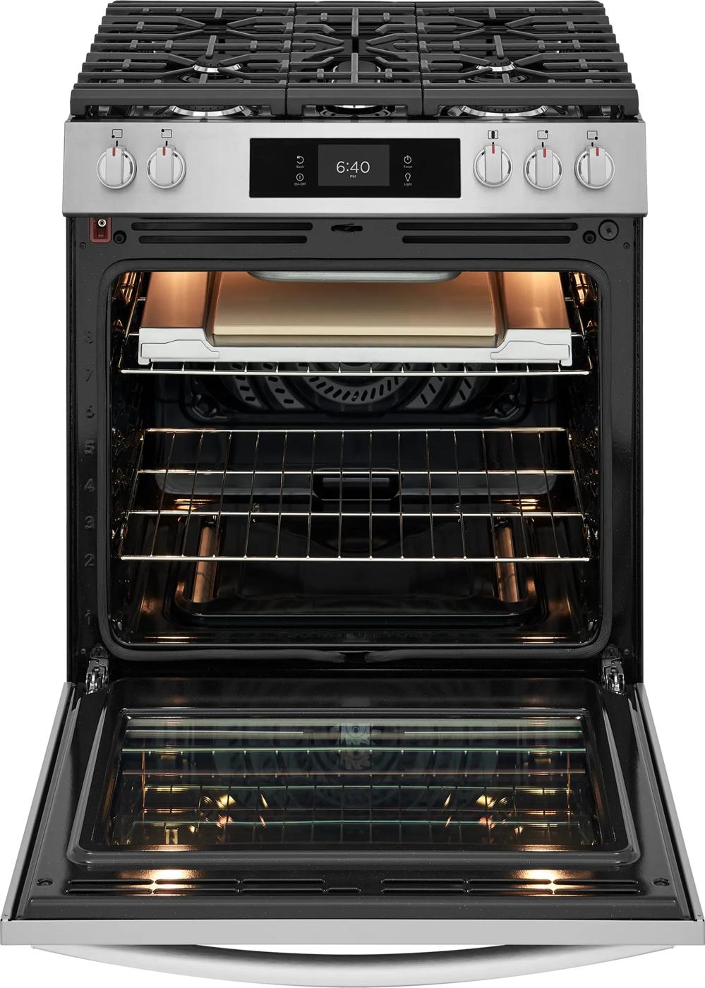 30" Front Control Gas Range with Stone-Baked Pizza