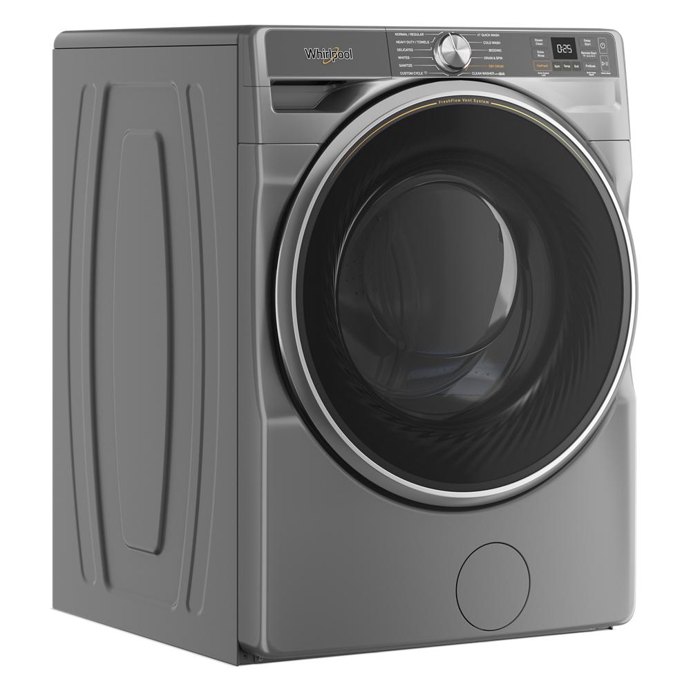 Gray smart front load washer with large capacity and digital controls in washers and appliances collection