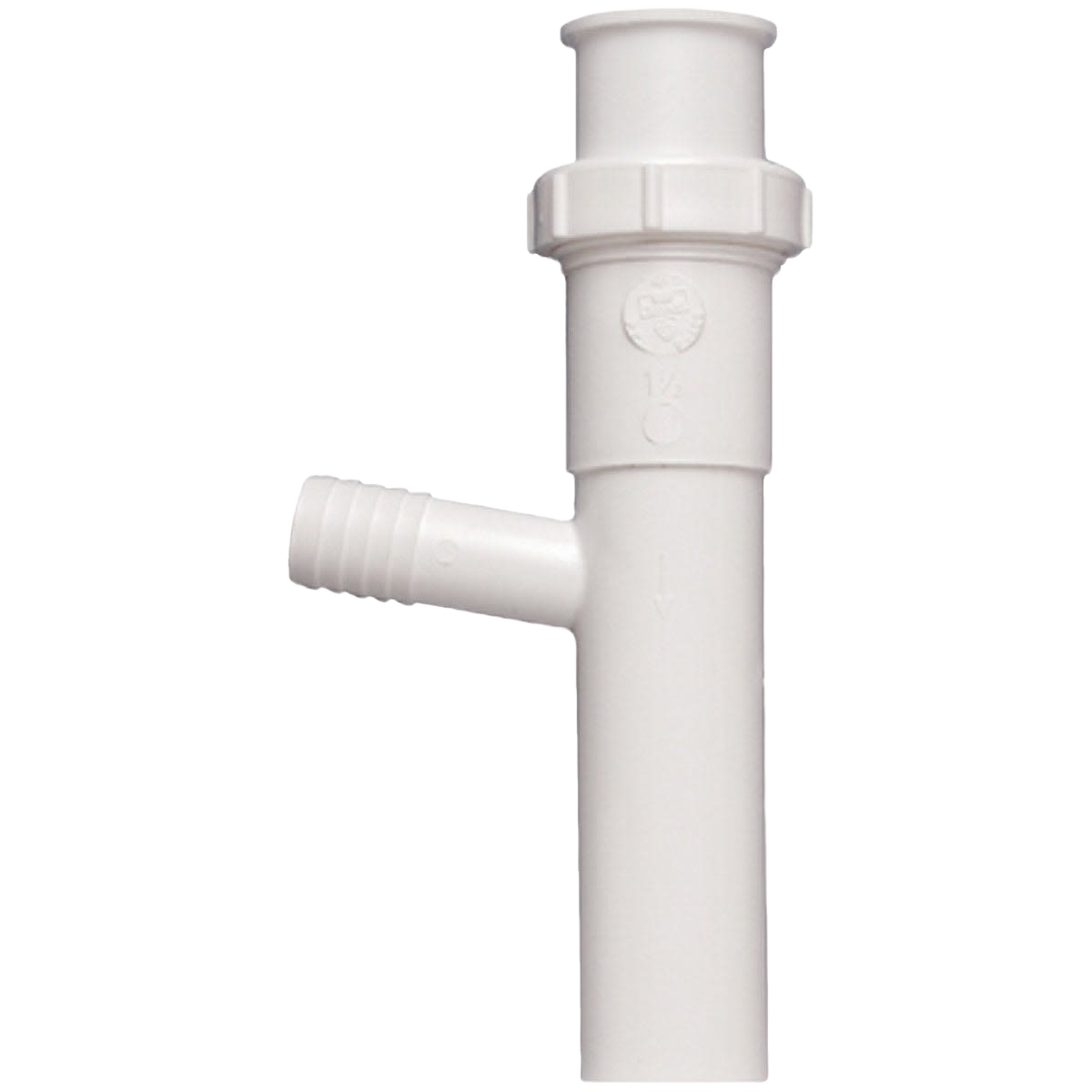 White plastic dishwasher branch tailpiece with direct connect or slip joint for plumbing and pipes & fittings collections under $50