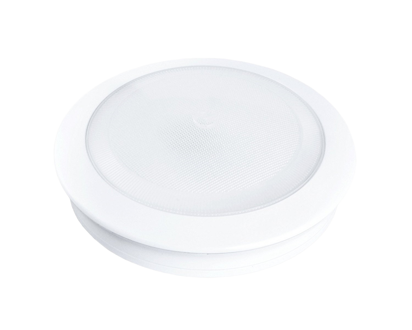 Compact white 7-inch LED tap light with textured diffuser, suitable for lighting and electrical projects under $50 collections