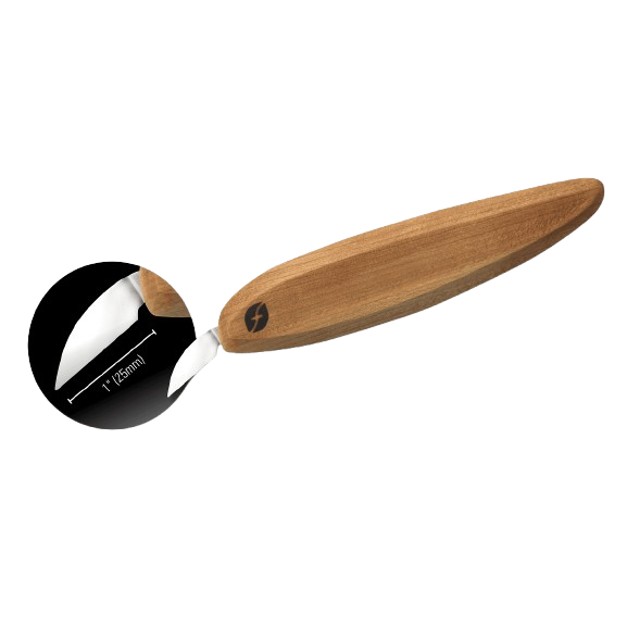 Wood-handled chip carving knife with 1-inch precision heat-treated steel blade in woodworking tools and carving collection