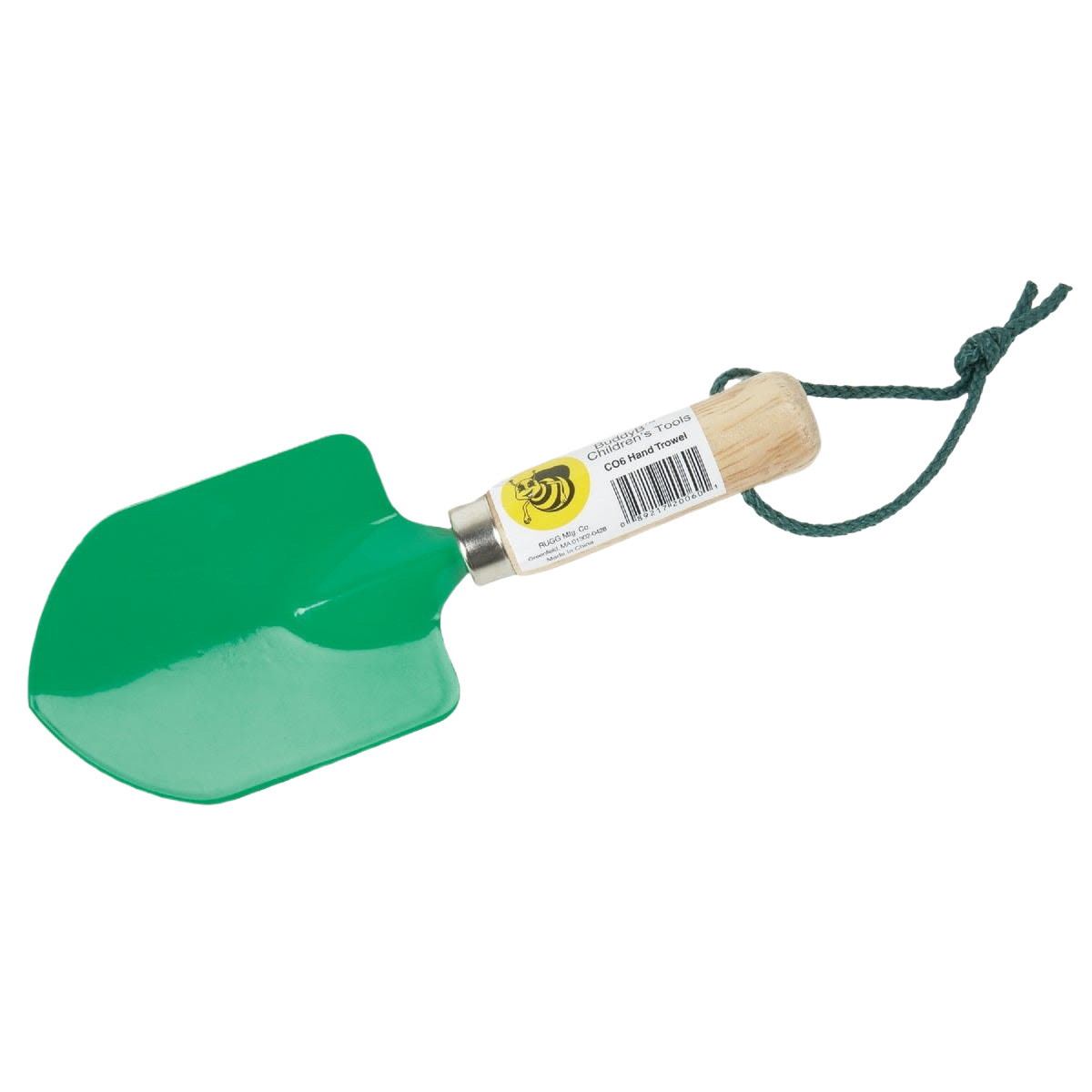 Children's green hand garden trowel with hardwood handle for outdoor gardening and lawn and garden tools collections