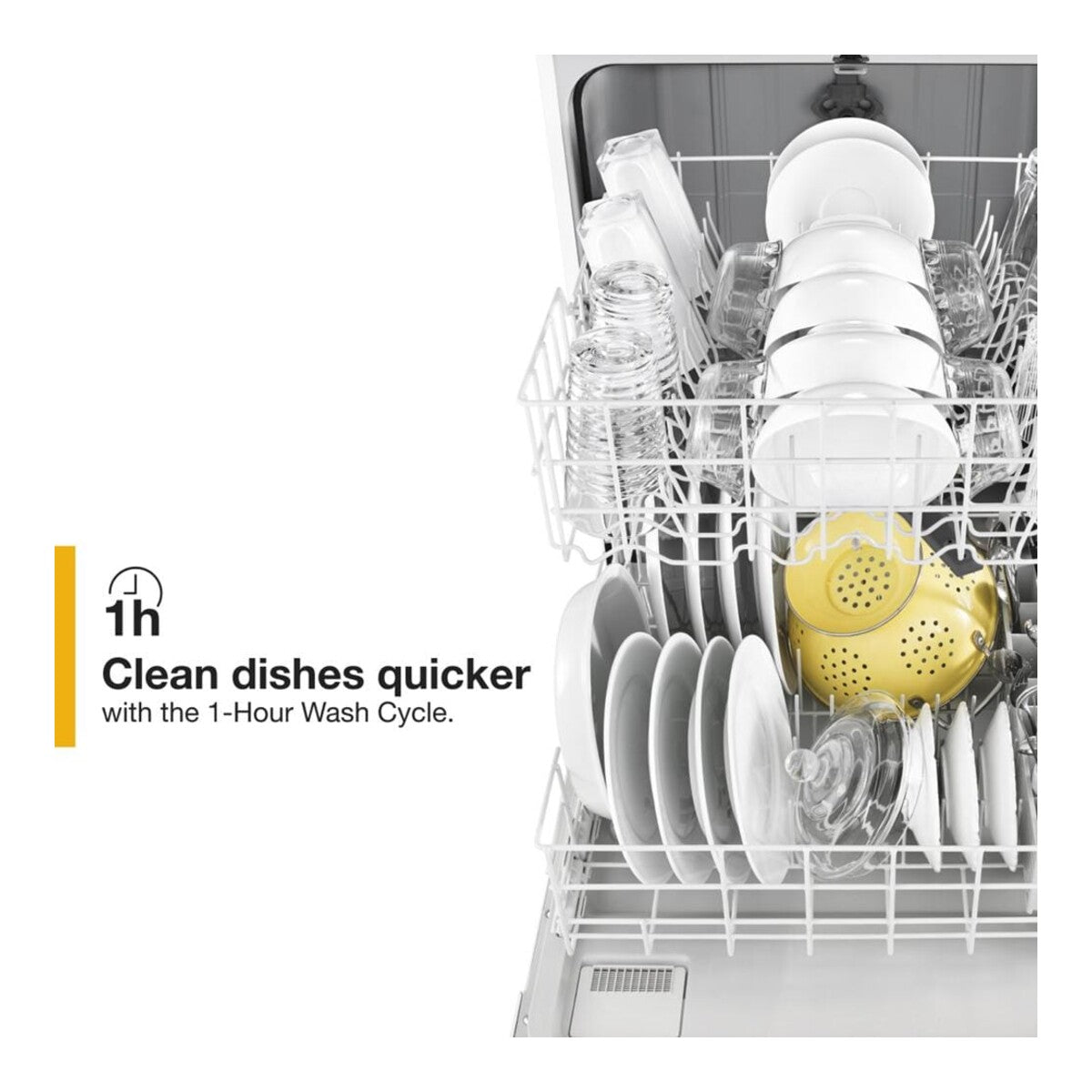 Heavy-Duty Dishwasher with 1-Hour Wash Cycle