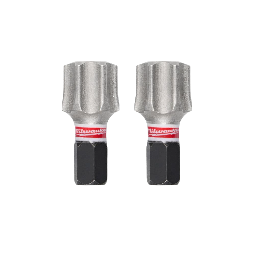 Two impact-rated T55 insert bits with shock zone shanks for tool accessories and home improvement tasks