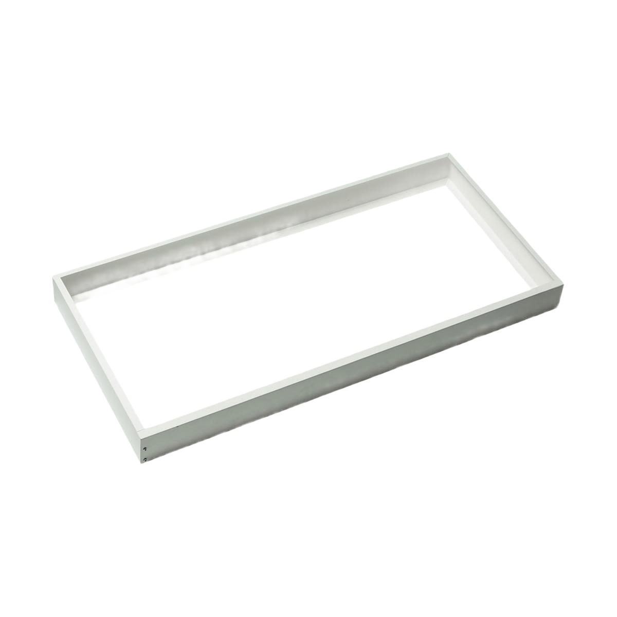 White metal frame kit designed for easy installation of backlit LED panels in ceiling grids under $100