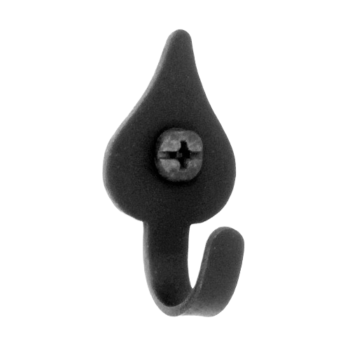 Small heart-shaped hook with black finish, designed for storage and organization in home improvement hardware collections under $50