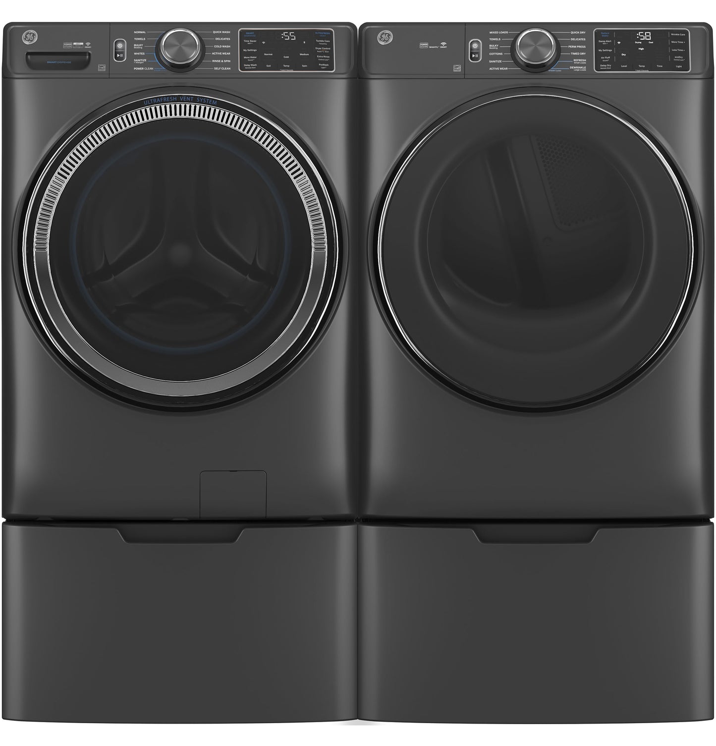 GE® ENERGY STAR® 7.8 cu. ft. Capacity Smart Front Load Gas Dryer with Steam and Sanitize Cycle