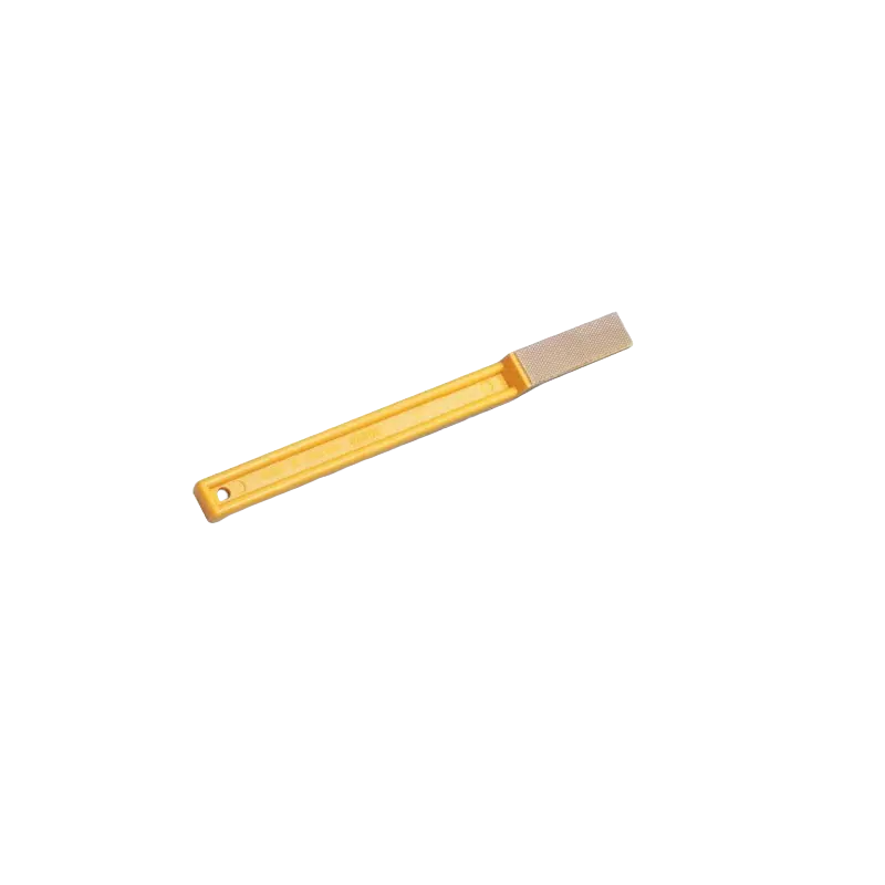 Flexible diamond file with yellow handle for sharpening woodworking tools in Robert Sorby and Home Improvement collections under $50
