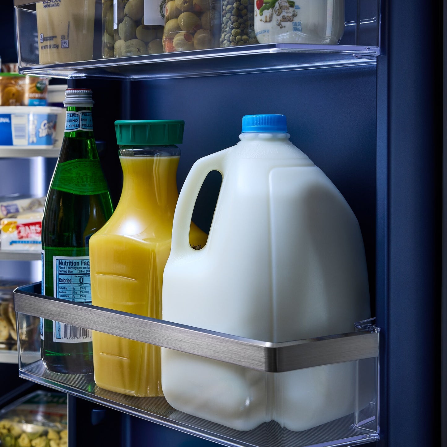 36-inch Wide Full-Depth Side-by-Side Refrigerator with Arctic Blue Interior - 28.7 Cu. Ft.