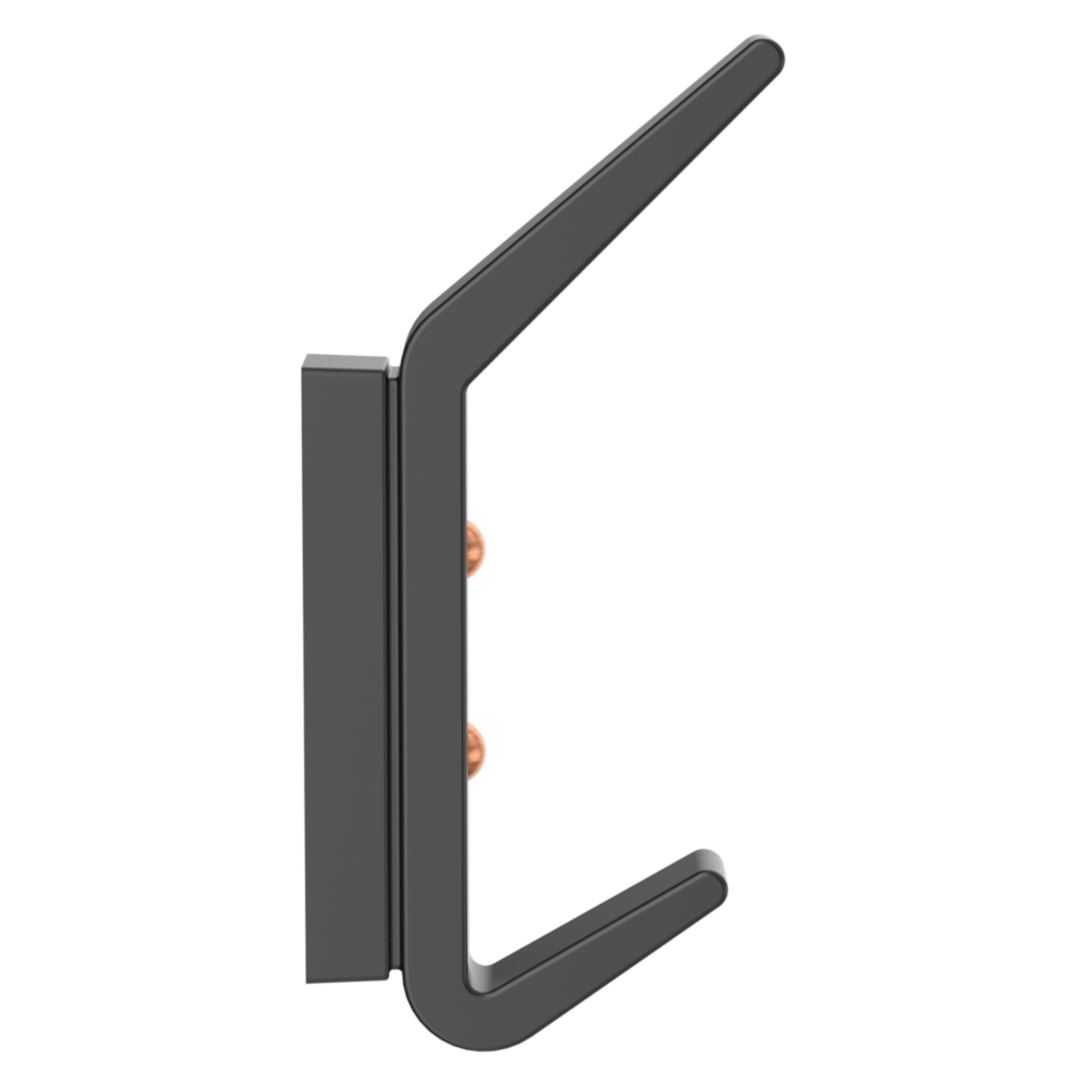 Matte black geometric reed hook with mounting screws for closet organization and storage under $50 in home improvement tools