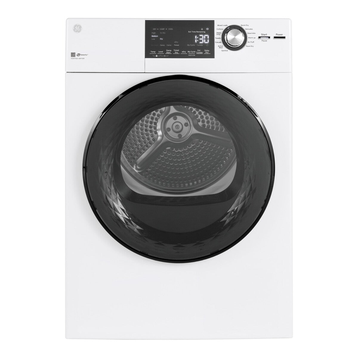 GE® ENERGY STAR®  24" 4.3 Cu.Ft. Front Load Vented Electric Dryer with Stainless Steel Basket