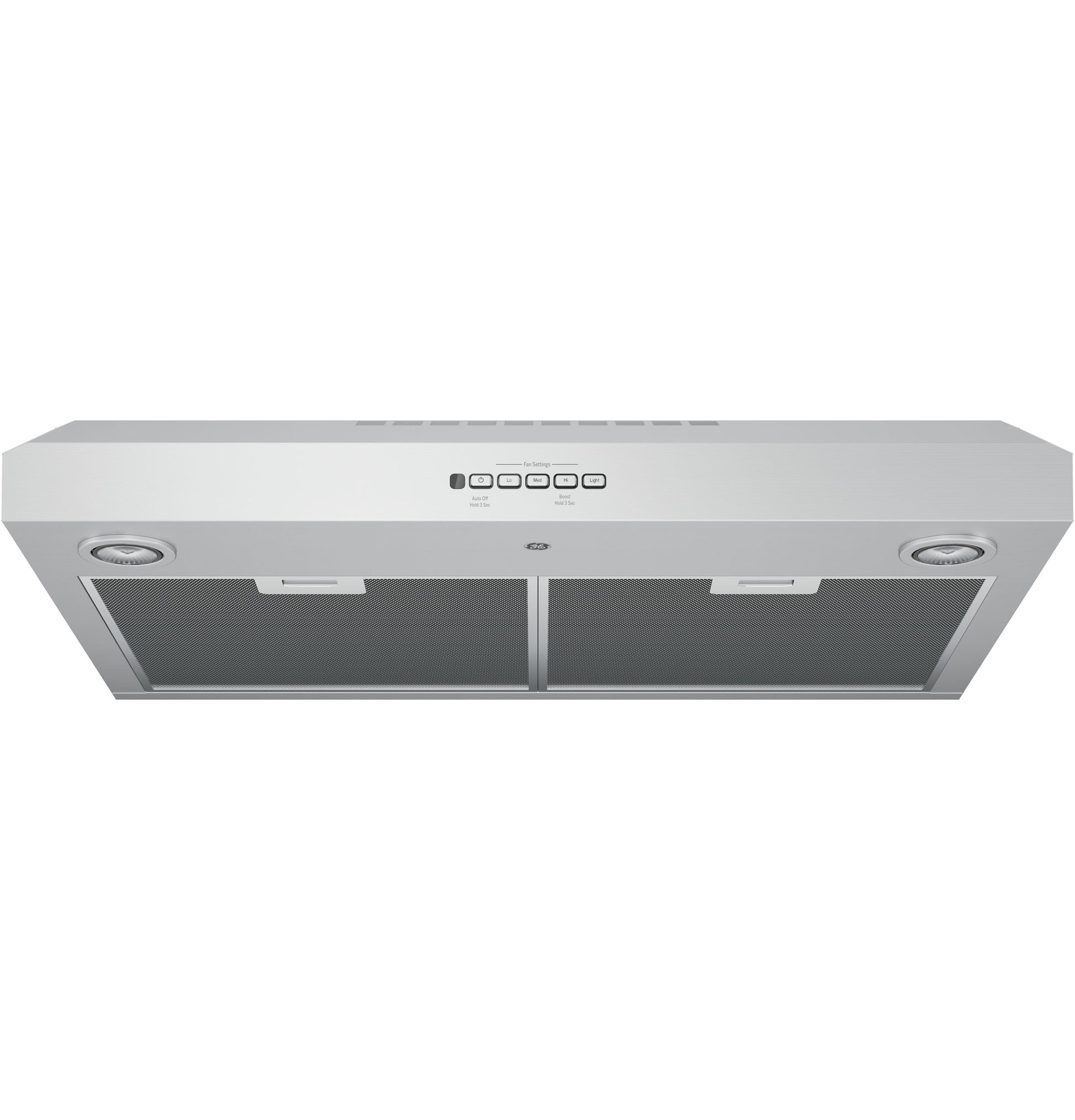 Under-cabinet stainless steel range hood with dual filters and integrated control panel from Range Hoods collection