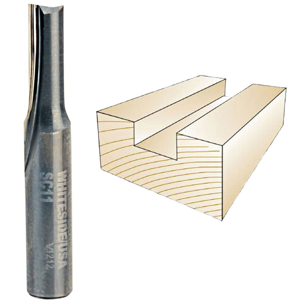 Solid carbide straight router bit for precise woodworking cuts in power tool accessories under $50 collection