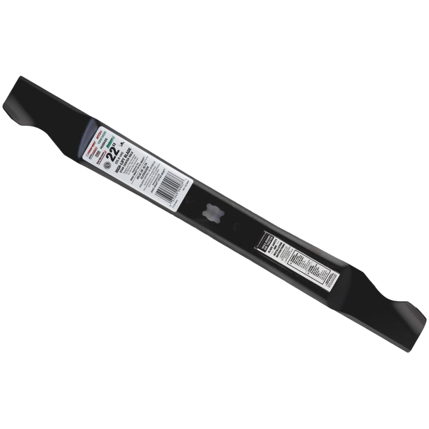 22-inch high lift replacement mower blade with star-shaped center hole in parts and lubricants collection for home improvement tools