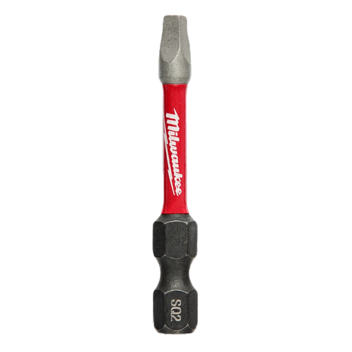 Red and black 2-inch square drive impact bit for power tools in Drill Bits and Tool Accessories collections