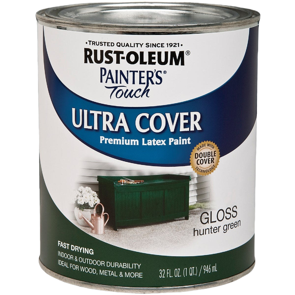 Gloss hunter green multi-purpose latex paint can for indoor and outdoor wood, metal, and home improvement projects under $50