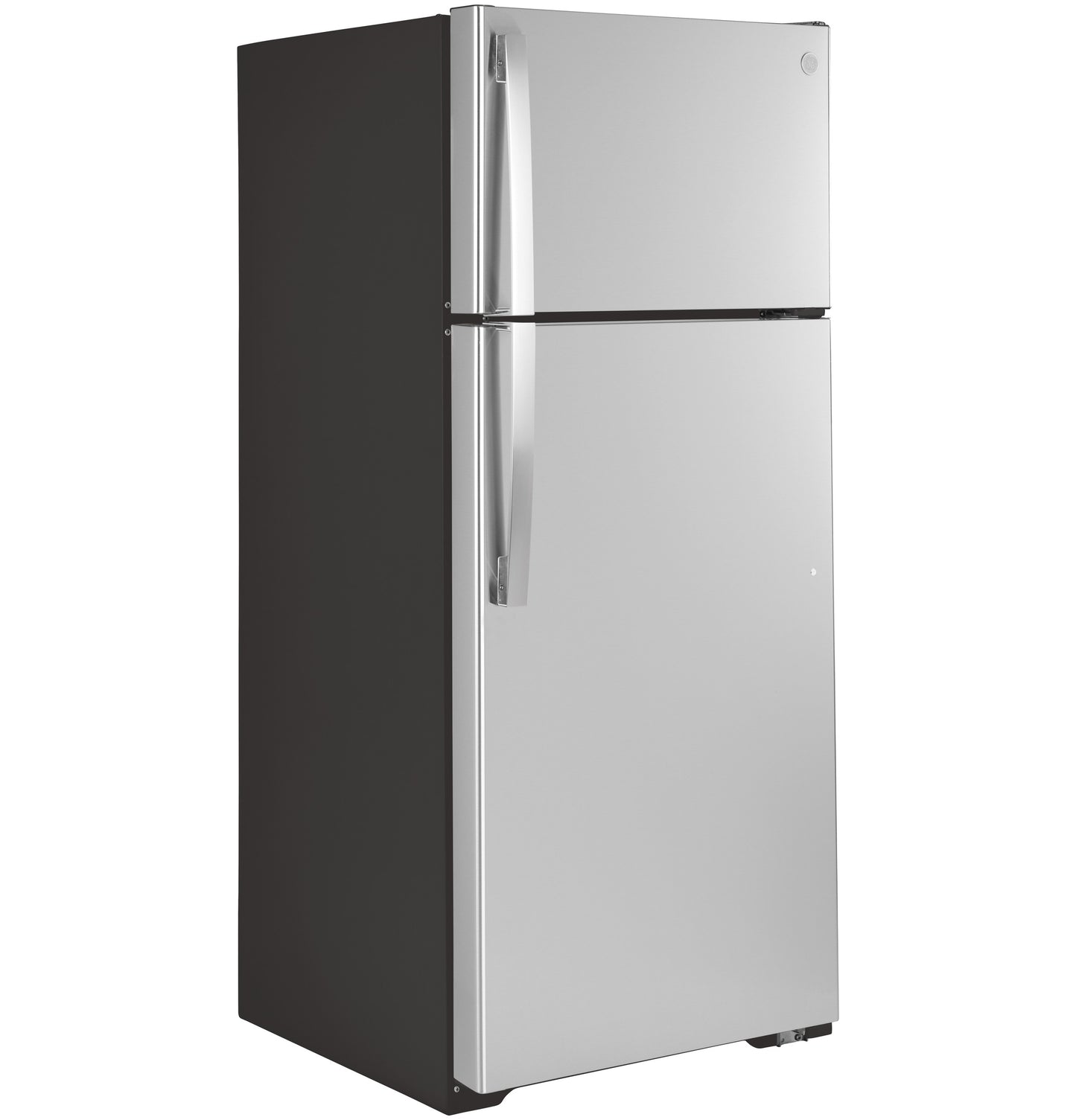 Stainless steel top-freezer refrigerator with curved handles from top freezer refrigerators and kitchen appliances collection