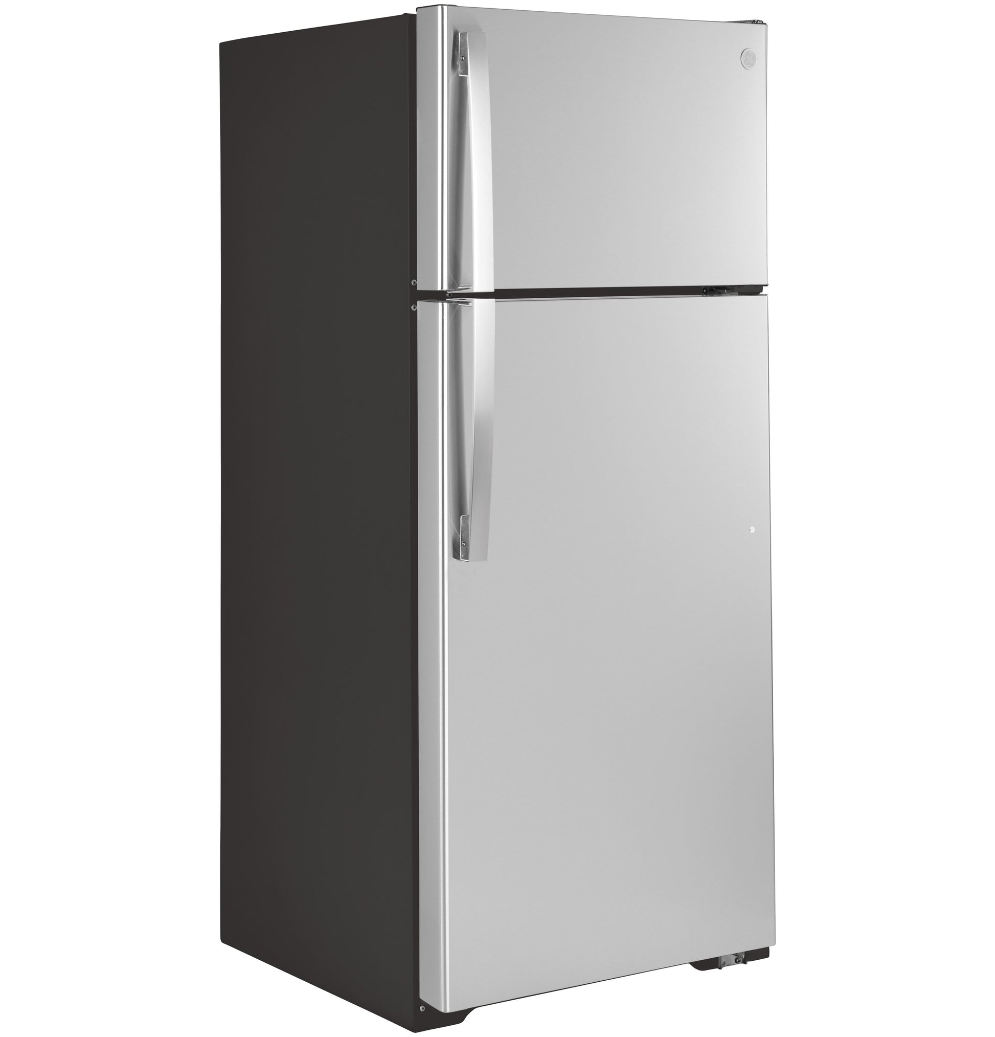 Stainless steel top-freezer refrigerator with curved handles from top freezer refrigerators and kitchen appliances collection