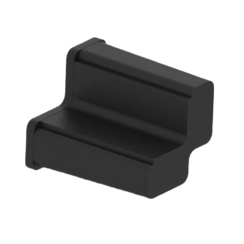 Black external electrical connector housing with two cavities for durable tool and home improvement applications