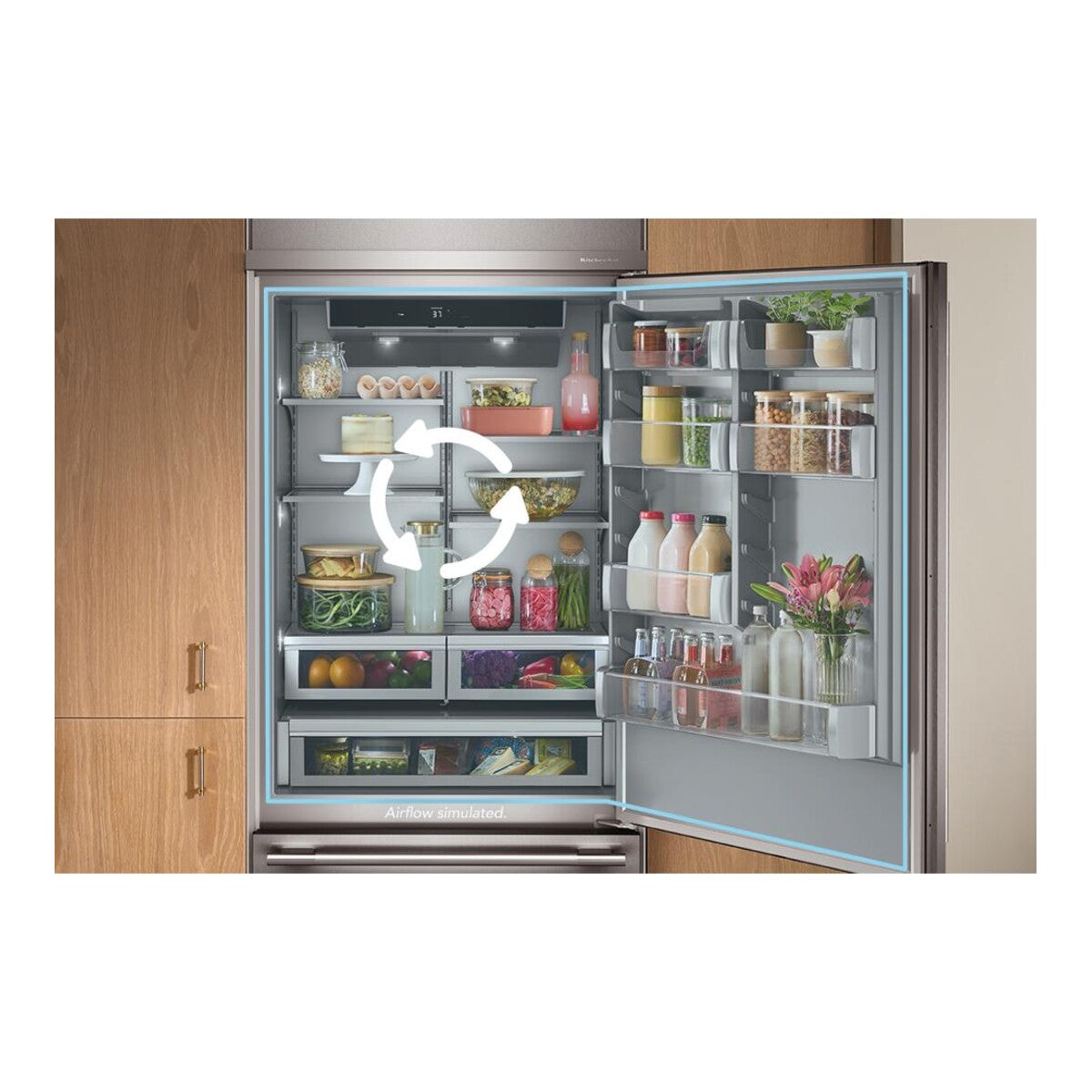20.8 Cu. Ft. 36-Inch Built-In Bottom Mount Refrigerator with Right Door Swing and Signature Platinum Interior in PrintShield® Stainless Steel