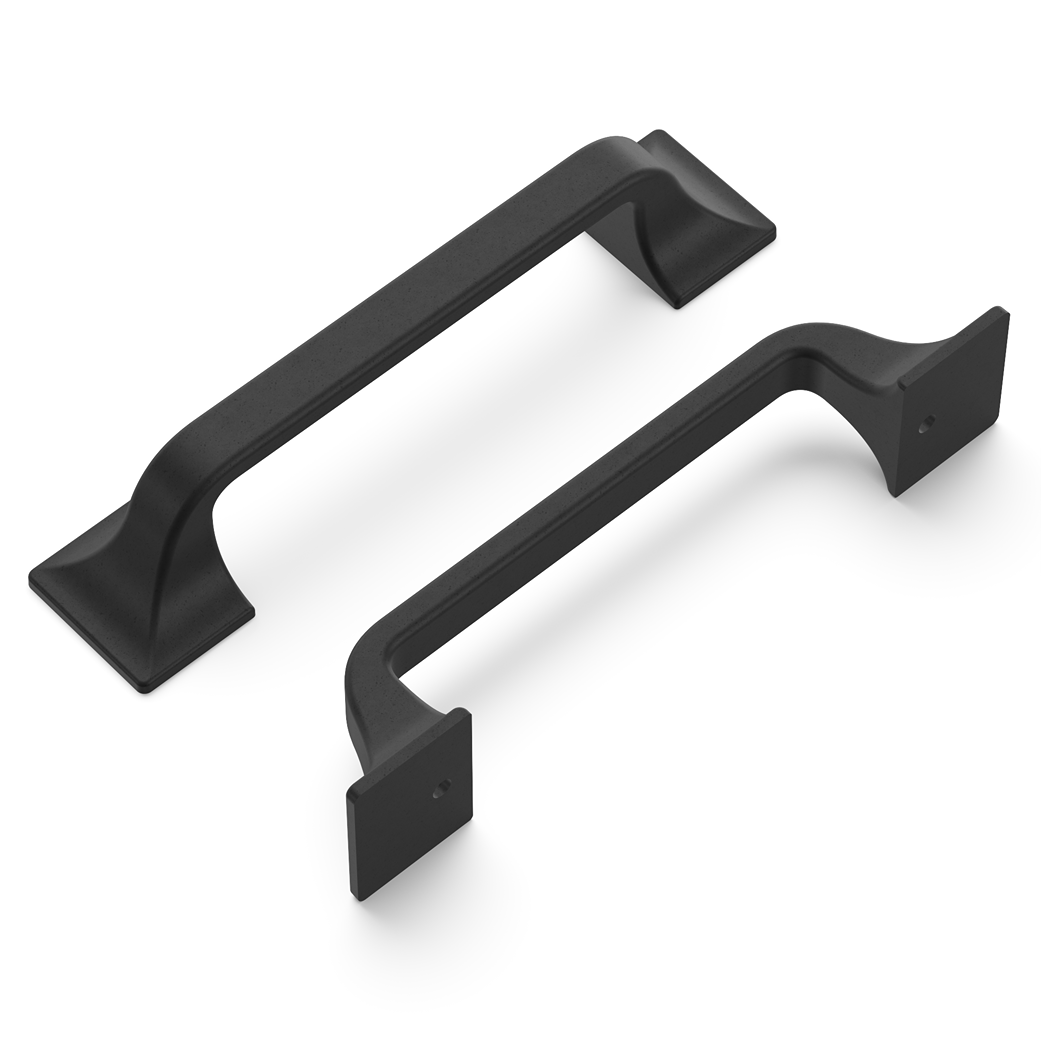 Black iron cabinet pull with forged design blending rustic charm and modern farmhouse style for hardware collection under $50