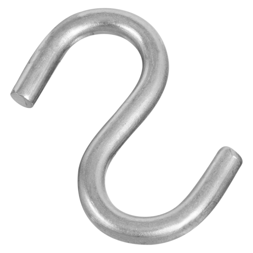 Stainless steel heavy-duty open S hook for hardware, fasteners, and home improvement projects under $50
