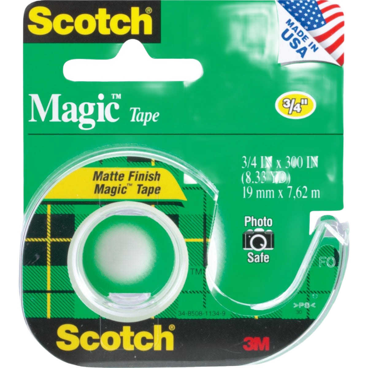 Roll of transparent matte finish tape in clear plastic dispenser for office use in tapes and home improvement collections under $50