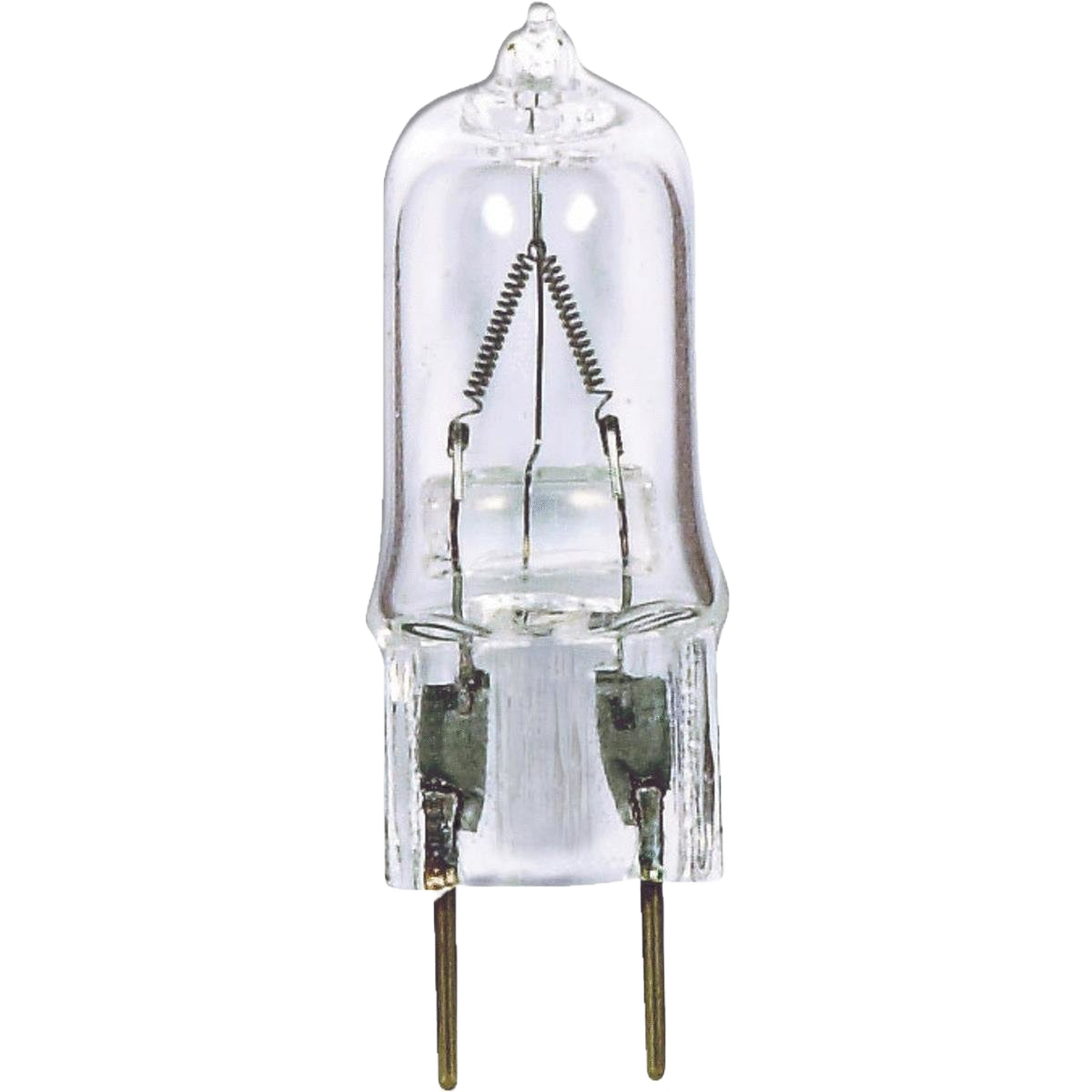 Clear halogen bulb with G8 bi-pin base and T4 shape for lighting and electrical home improvement projects