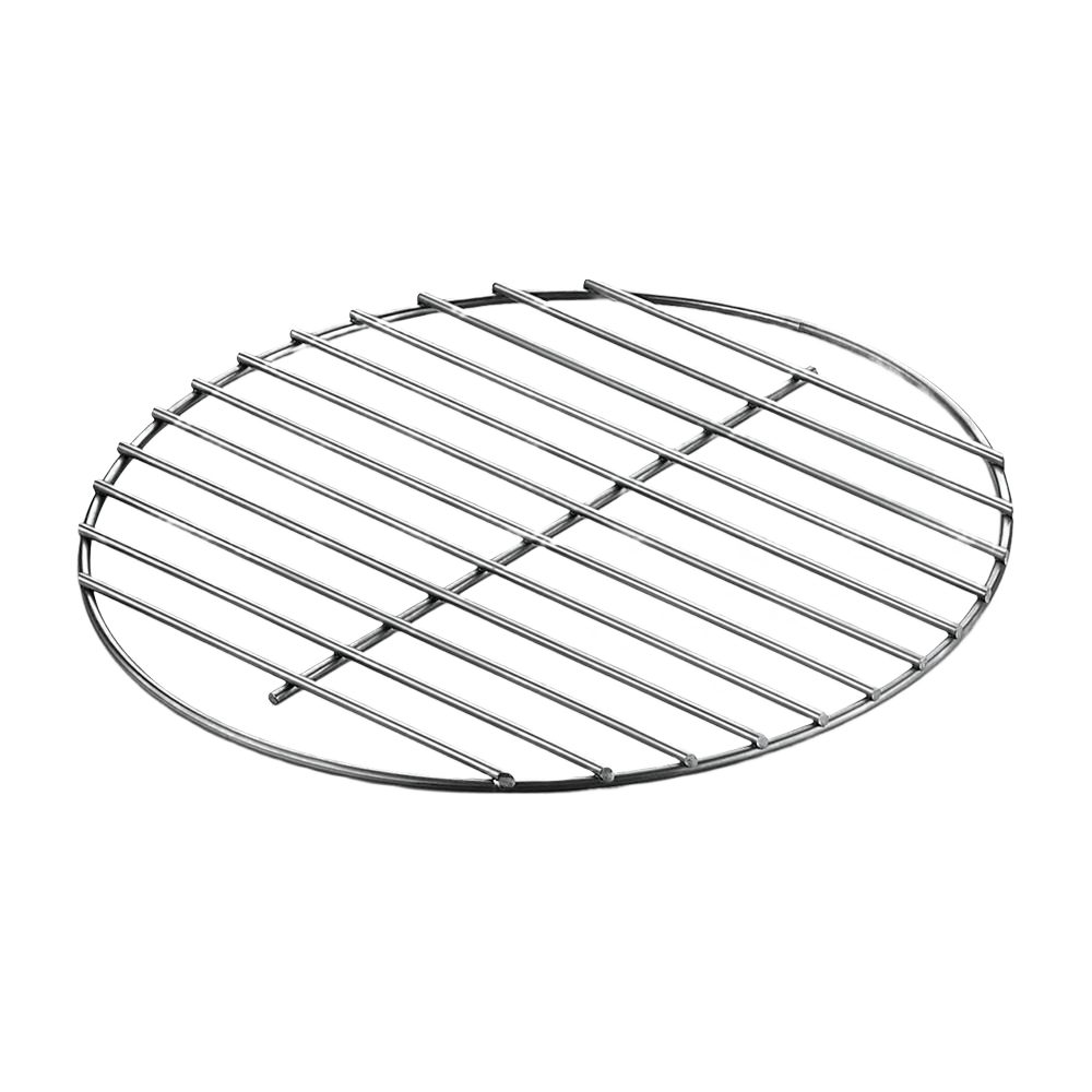 Round plated-steel charcoal grill grate designed for Weber grills, ideal for outdoor living and grilling accessories collections