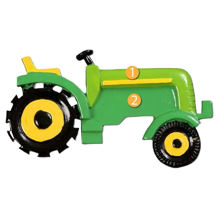 Green tractor ornament with yellow accents for Christmas Ornaments & Tree Decorations under $50 collection